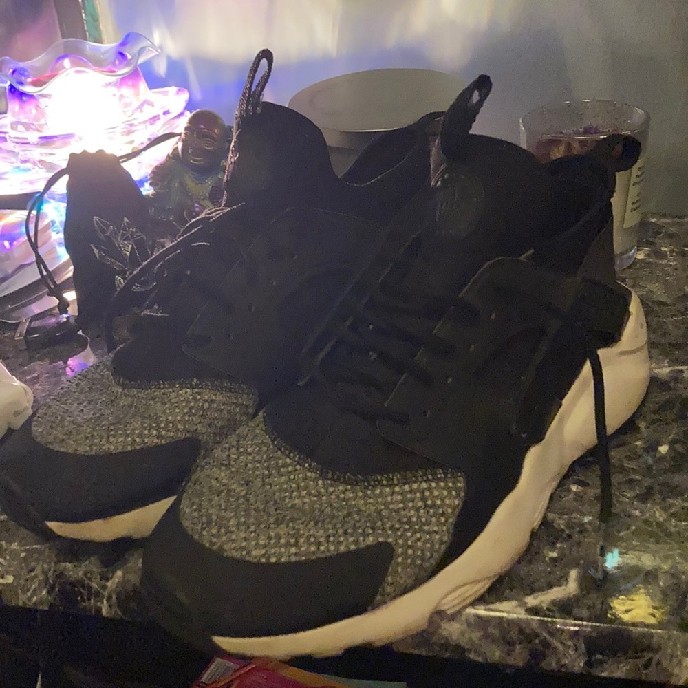 Black and Grey Nike Huarache